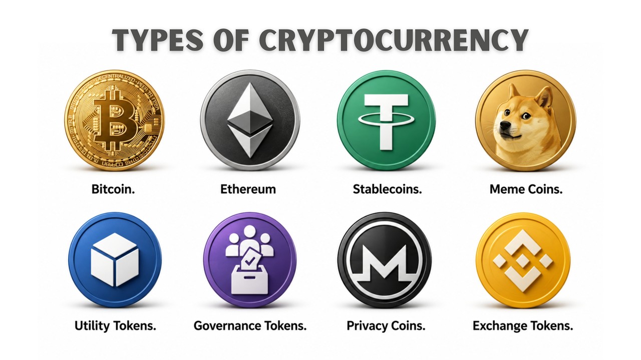 What are the different types of cryptocurrency