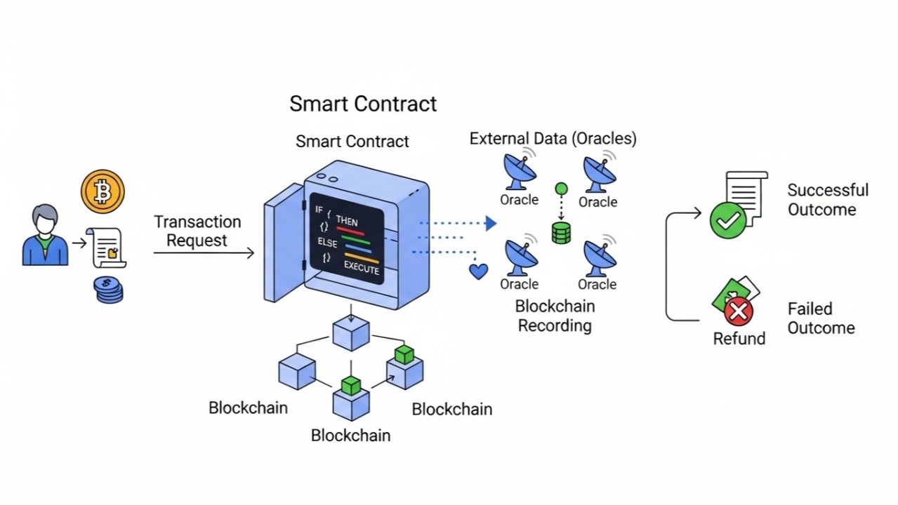 How smart contracts work on a blockchain